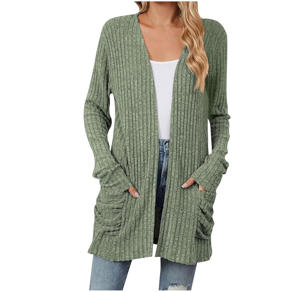 Amazon.com: Women's Mid-Length Cardigan Tops Button Open